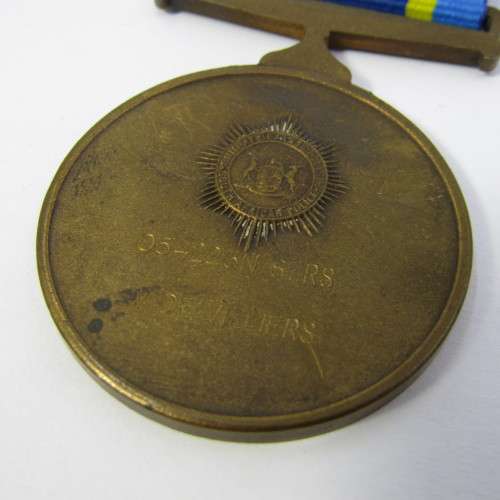 Set of 3 SA Police medals issued to O54223N Sergeant W de Villiers