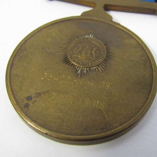 Set of 3 SA Police medals issued to O54223N Sergeant W de Villiers