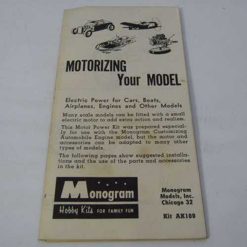Vintage Monogram electric motor power kit