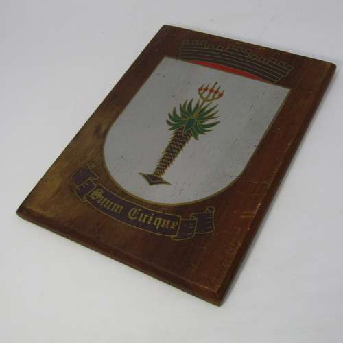 Hand painted Windhoek coat of arms on wooden plaque