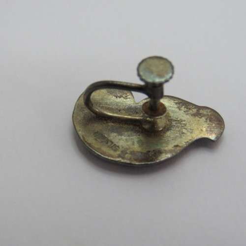 Vintage silver screw on earrings - Weighs 8,0 grams