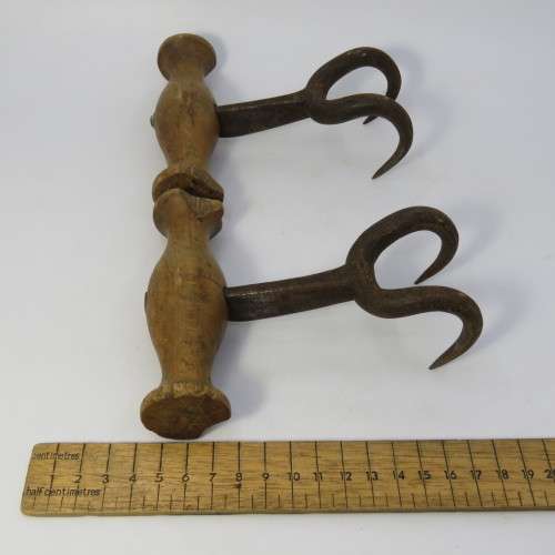 Pair of Antique sack bale hooks