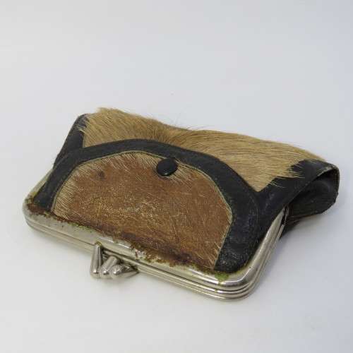 Vintage leather purse from deer skin