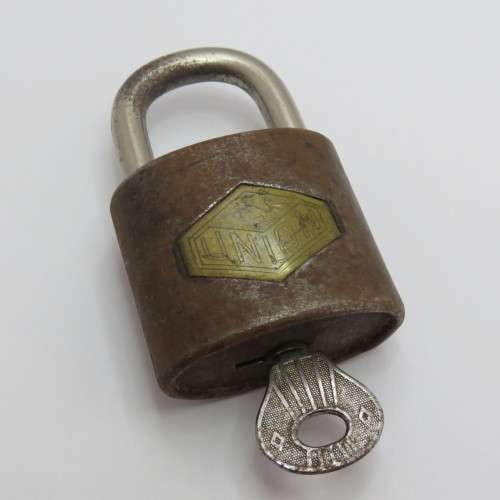 Vintage Union padlock with key