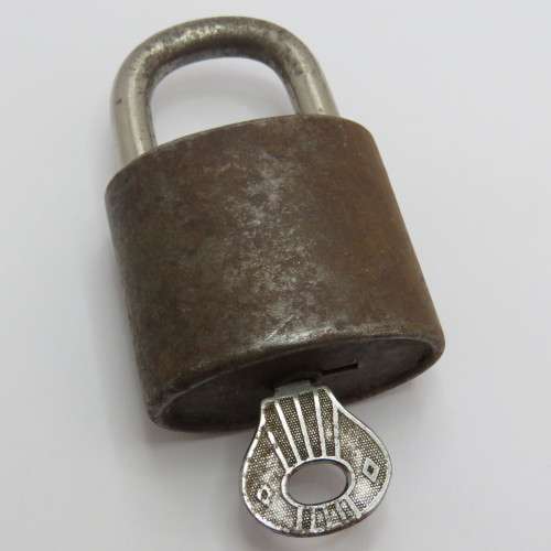 Vintage Union padlock with key