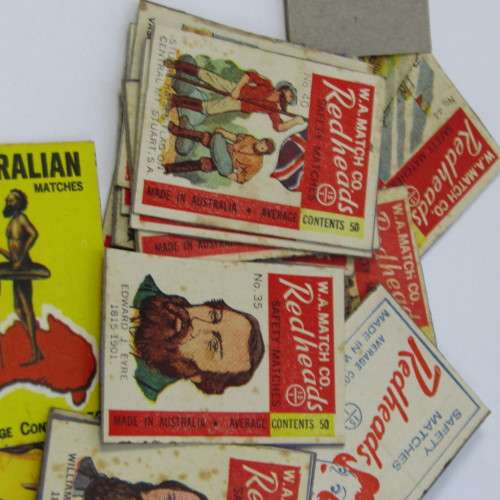 Collection of 65 Australian safety matchbox fronts