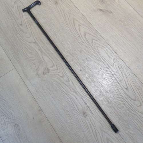 Antique wooden walking stick with silver trimming - Length 88 cm