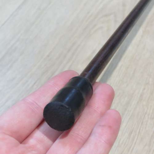 Antique wooden walking stick with silver trimming - Length 88 cm