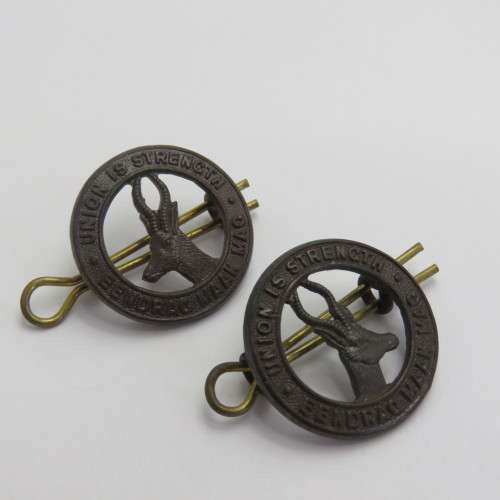 Pair of WW1 SA Infantry collar badges