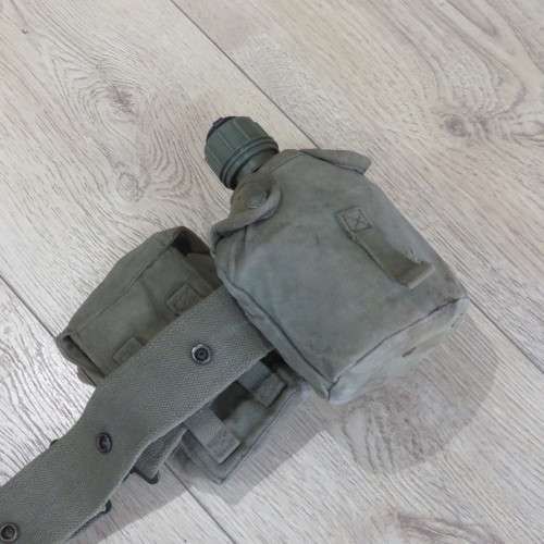 SADF webbing belt with water bottle and ammo pouches - Belt length 111 cm