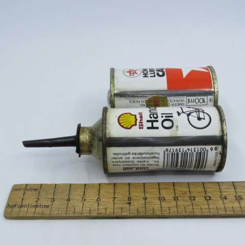 Vintage Shell and Caltex oil cans