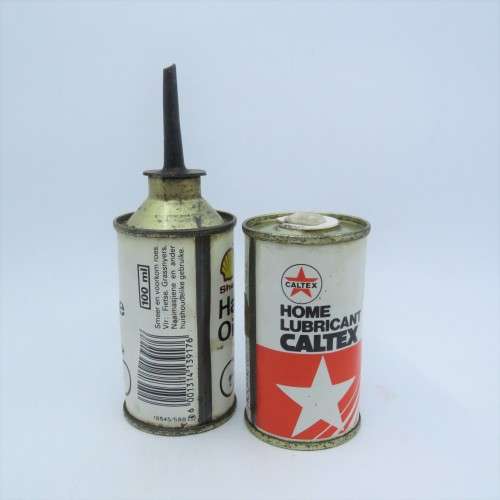 Vintage Shell and Caltex oil cans