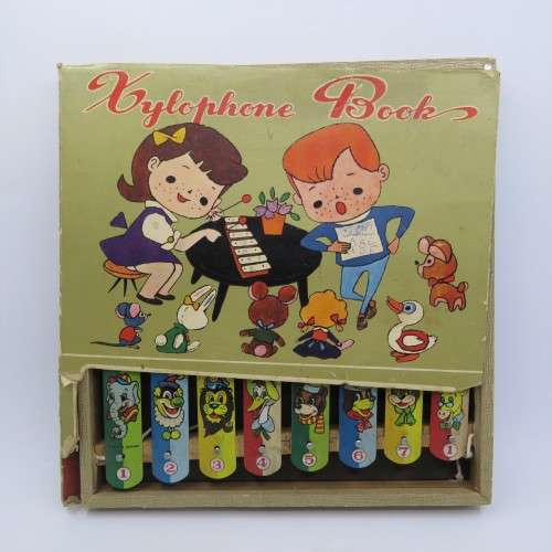 Vintage Xylophone book toy - Incomplete and cover damage