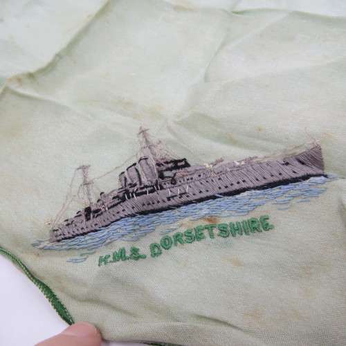 HMS Dorsetshire Royal Navy Handkerchief - Size 26 x 28 cm