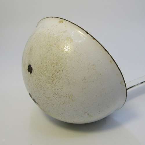 Vintage enamel soup ladle