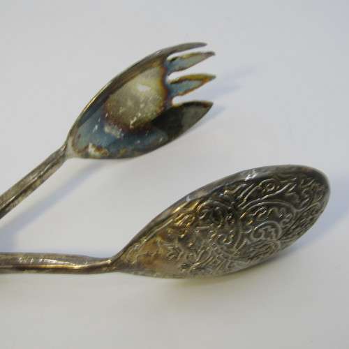 Vintage silver plated cake tongs