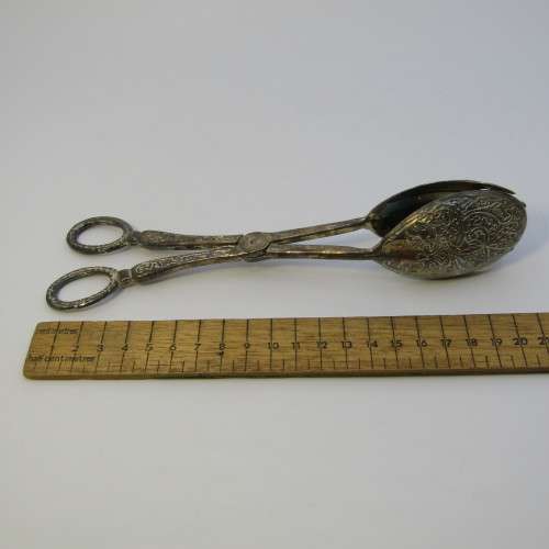 Vintage silver plated cake tongs