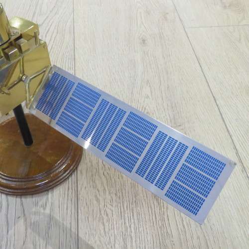 Beautiful brass Land Satellite model presented to Willem J Botha of South African Space Program