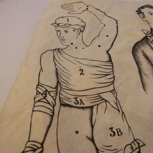 Vintage St. Johns Ambulance multi purpose cloth bandage - torn - 140 x 65cm