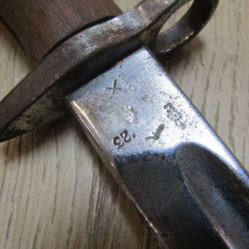Chapman 1907 Pattern 303 bayonet - 1923 SA Police issue - chromed with sheath - rare maker