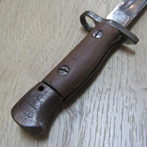 Chapman 1907 Pattern 303 bayonet - 1923 SA Police issue - chromed with sheath - rare maker