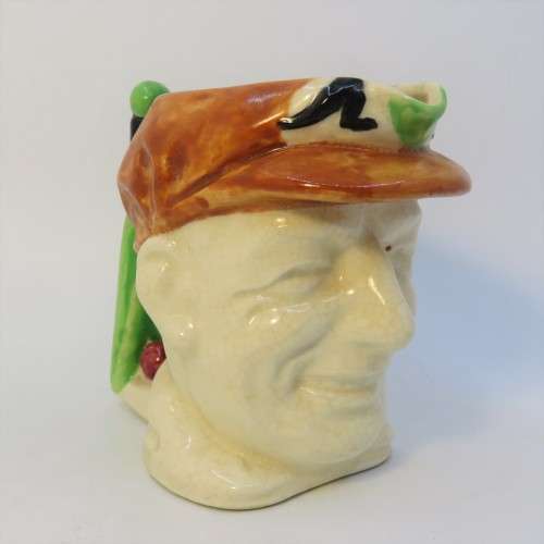 1930`s Don Brandman Australian Cricketer small porcelain toby jug - No makers mark - Very rare