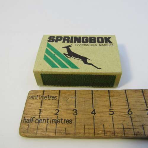 Set of 18 Springbok Past and Present series 1 safety matches - empty