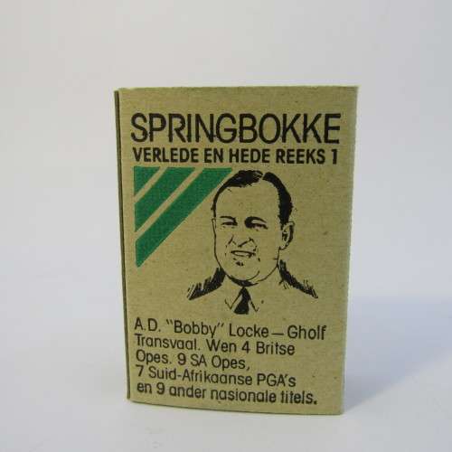 Set of 18 Springbok Past and Present series 1 safety matches - empty