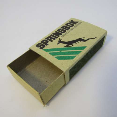 Set of 18 Springbok Past and Present series 1 safety matches - empty