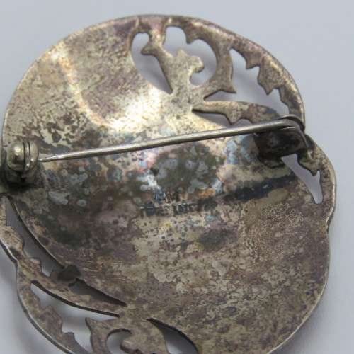 Vintage sterling silver SIAM Niello brooch - Weighs 8,3 g