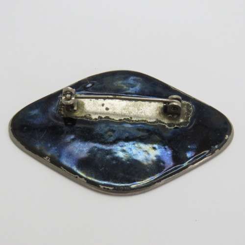 Vintage Enameled costume jewellery brooch - Chipped