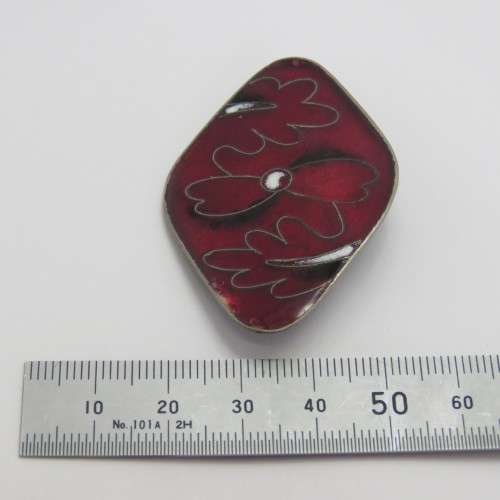 Vintage Enameled costume jewellery brooch - Chipped