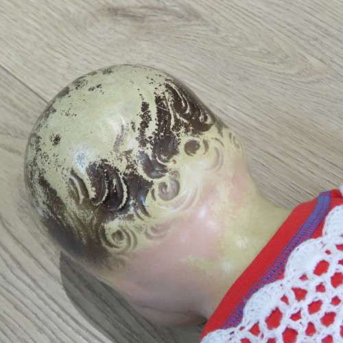 Antique Composition doll with soft body and legs - Some damage to fingers and head - Length 64 cm