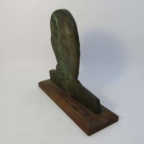 JAN SMUTS brass 3d statuette on wooden base - rarely seen