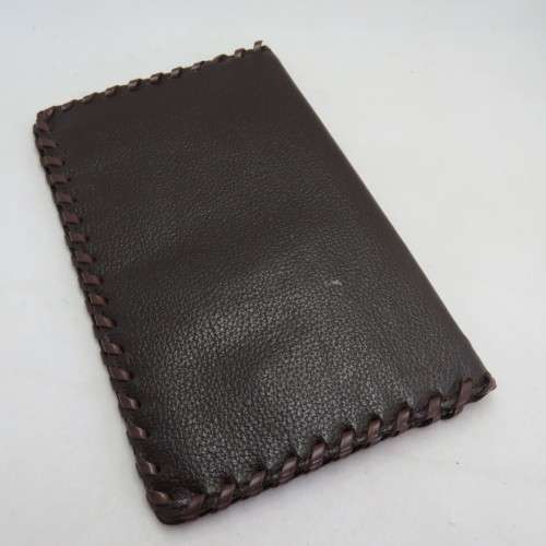 Vintage leather wallet with Africa map motif