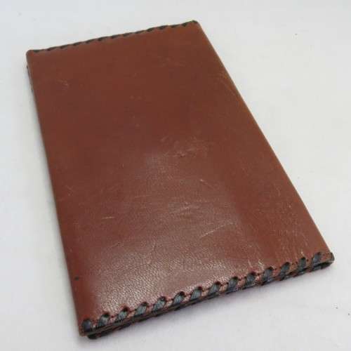 Vintage leather wallet with Africa map motif