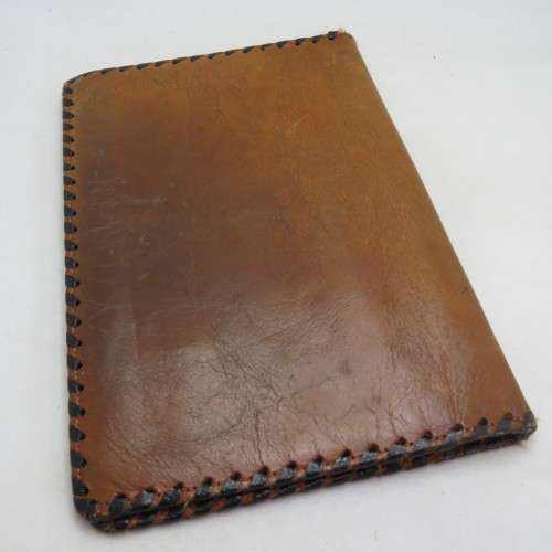 Vintage leather wallet with Africa map art