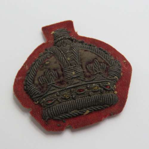 British Army King`s Crown bullion wire badge