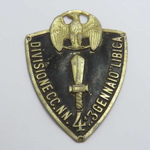 WW2 Italian 4th Division Africa Scudetto arm shield - 3 Gennaio Libica