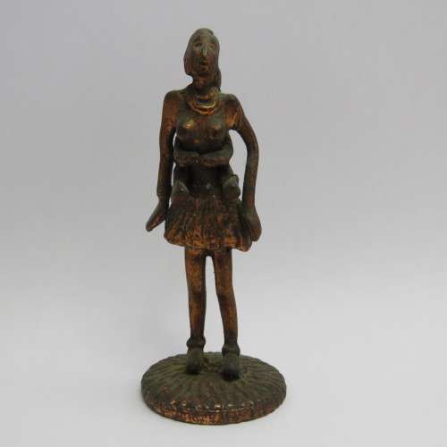 Copper figurine African woman with baby