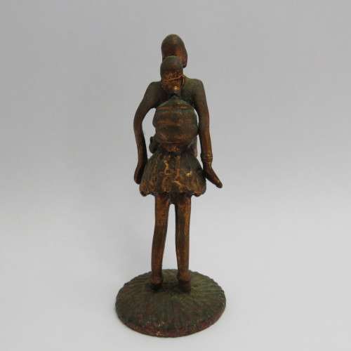 Copper figurine African woman with baby