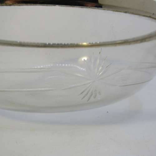 Vintage Glass bowl with silver plated rim