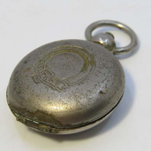 Vintage personalized rubber stamp in nickel case