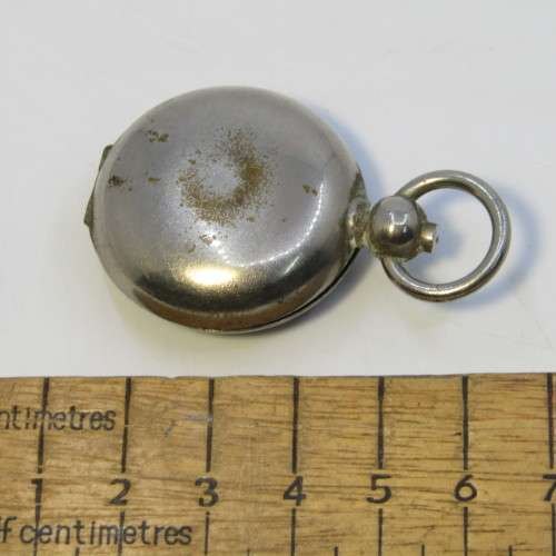 Vintage personalized rubber stamp in nickel case