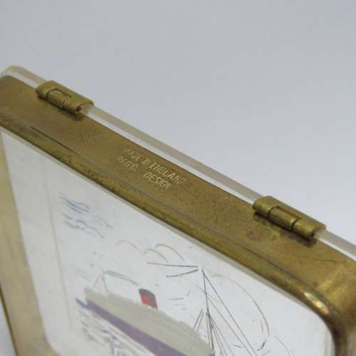 Union Castle Line Antique RMS Edinburgh Castle see through utility / cigarette box