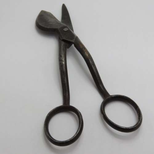 Antique wick trimming scissors inscribed Gebr Oberle Villingen