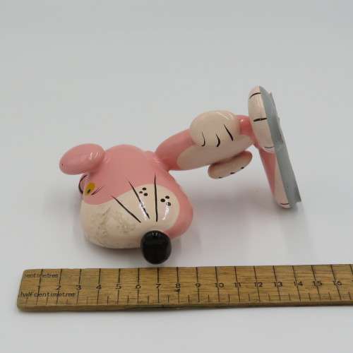 Handpainted metal pink panther figurine