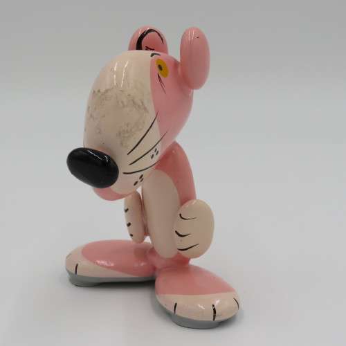 Handpainted metal pink panther figurine