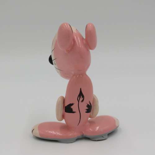 Handpainted metal pink panther figurine