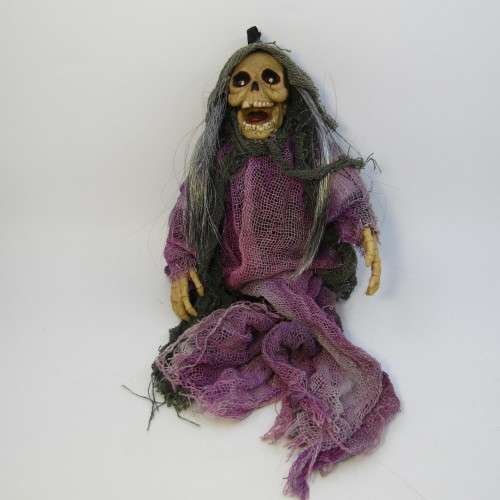 Halloween hanging witch figurine with sound and lights